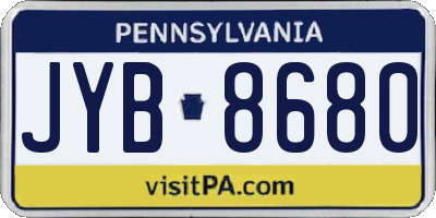 PA license plate JYB8680