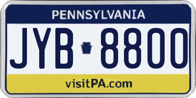 PA license plate JYB8800