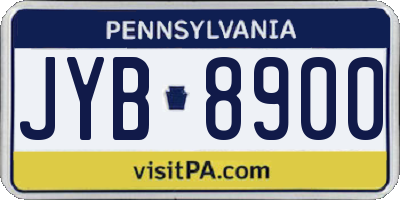 PA license plate JYB8900