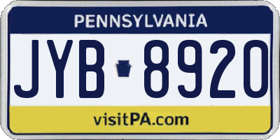 PA license plate JYB8920