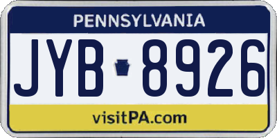 PA license plate JYB8926