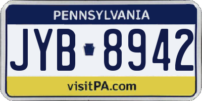 PA license plate JYB8942