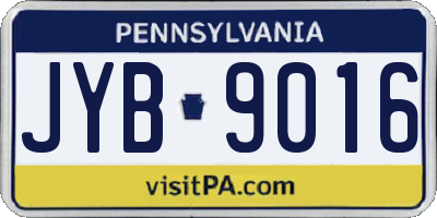 PA license plate JYB9016
