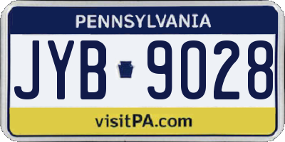 PA license plate JYB9028