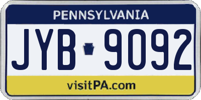 PA license plate JYB9092