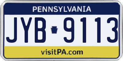 PA license plate JYB9113