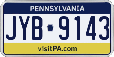 PA license plate JYB9143