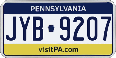 PA license plate JYB9207