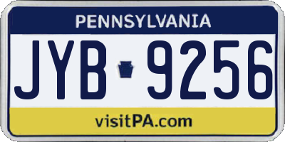 PA license plate JYB9256