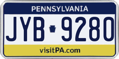 PA license plate JYB9280