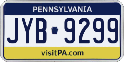 PA license plate JYB9299