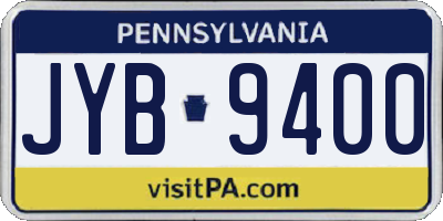 PA license plate JYB9400