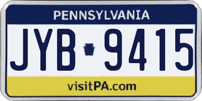 PA license plate JYB9415