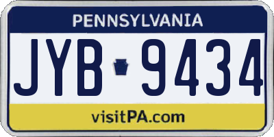 PA license plate JYB9434