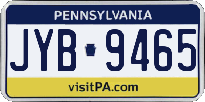 PA license plate JYB9465