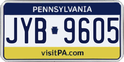 PA license plate JYB9605