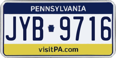 PA license plate JYB9716