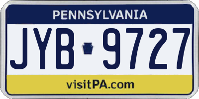 PA license plate JYB9727
