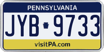 PA license plate JYB9733