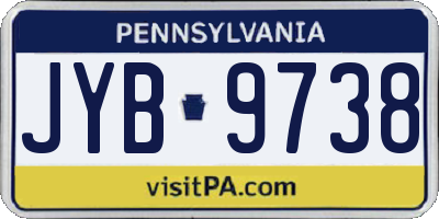 PA license plate JYB9738