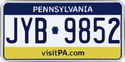 PA license plate JYB9852
