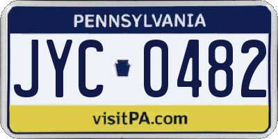 PA license plate JYC0482