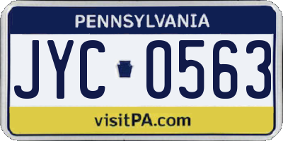 PA license plate JYC0563