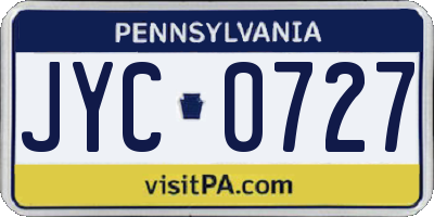PA license plate JYC0727