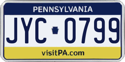 PA license plate JYC0799