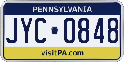 PA license plate JYC0848