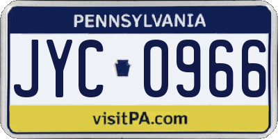 PA license plate JYC0966