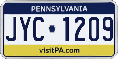 PA license plate JYC1209