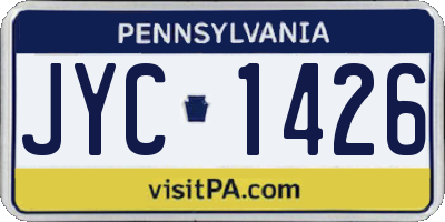 PA license plate JYC1426