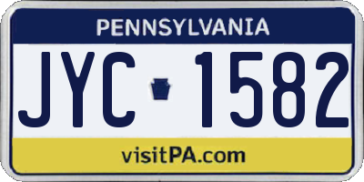 PA license plate JYC1582