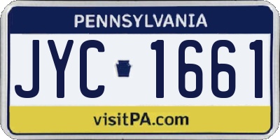 PA license plate JYC1661