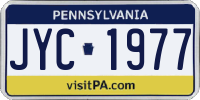 PA license plate JYC1977