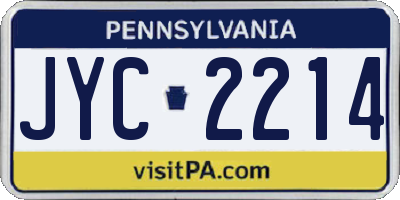 PA license plate JYC2214