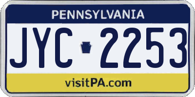 PA license plate JYC2253