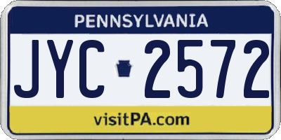 PA license plate JYC2572
