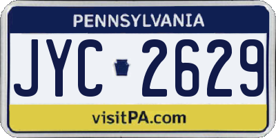 PA license plate JYC2629