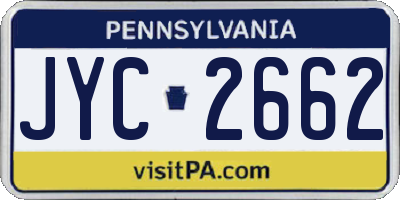 PA license plate JYC2662