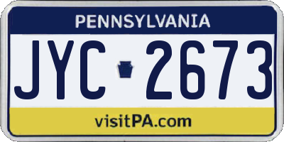 PA license plate JYC2673