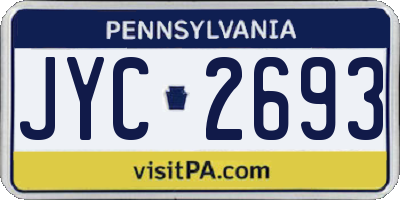 PA license plate JYC2693