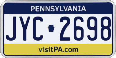 PA license plate JYC2698