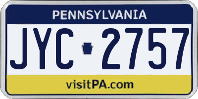 PA license plate JYC2757