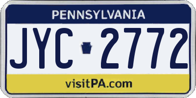 PA license plate JYC2772