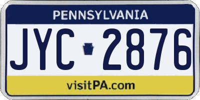 PA license plate JYC2876