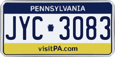PA license plate JYC3083