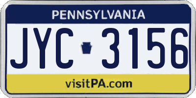 PA license plate JYC3156