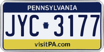 PA license plate JYC3177